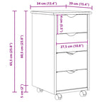 Mobile con Ruote con ruota Grigio 34 x 39 x 65,5 cm