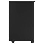 Mobile con Ruote Nero 34 x 39 x 65,5 cm Legno di Pino Massello