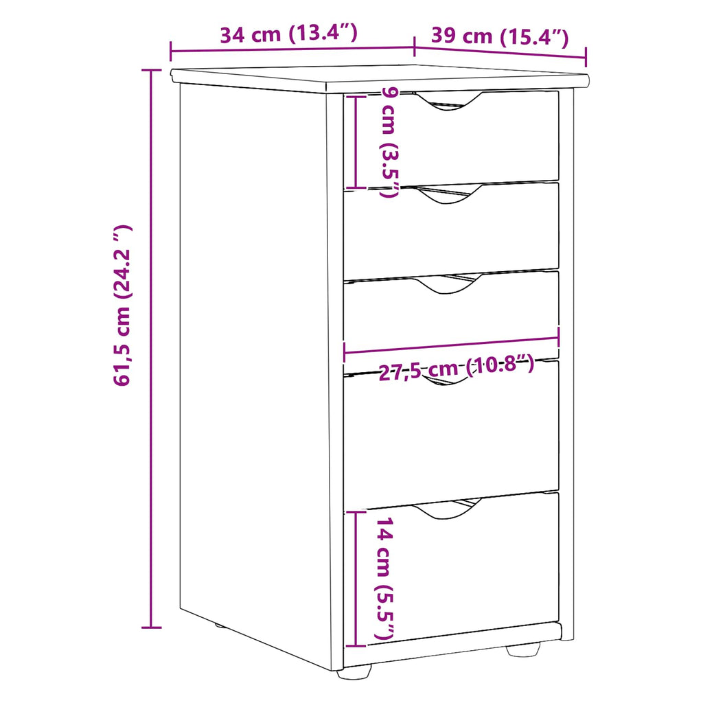 Armadietto Marrone miele 34 x 39 x 61,5 cm