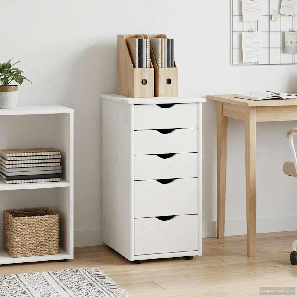 Armadietto Bianco 34 x 39 x 61,5 cm Legno di Pino Massello