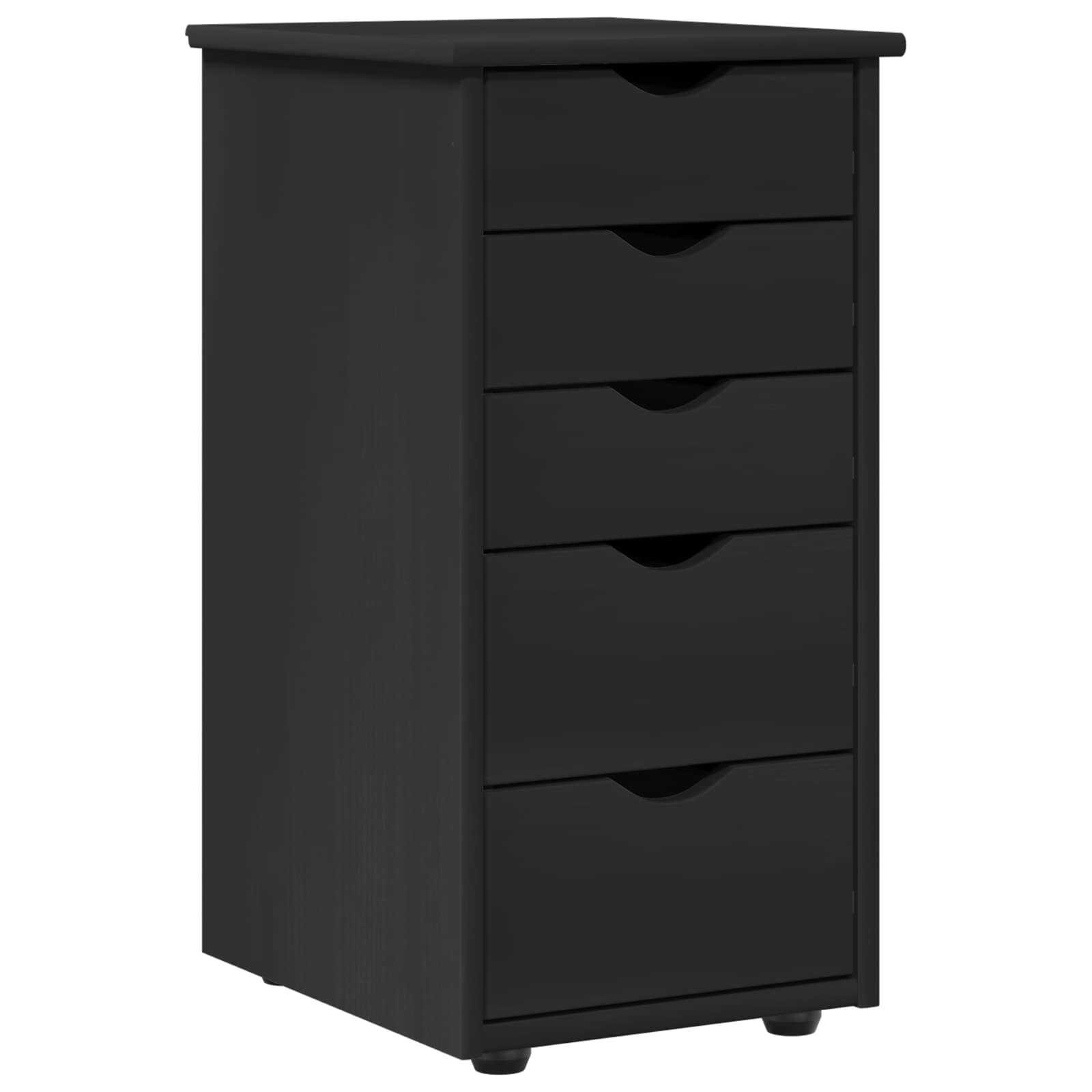 Armadietto Nero 34 x 39 x 61,5 cm Legno di Pino Massello