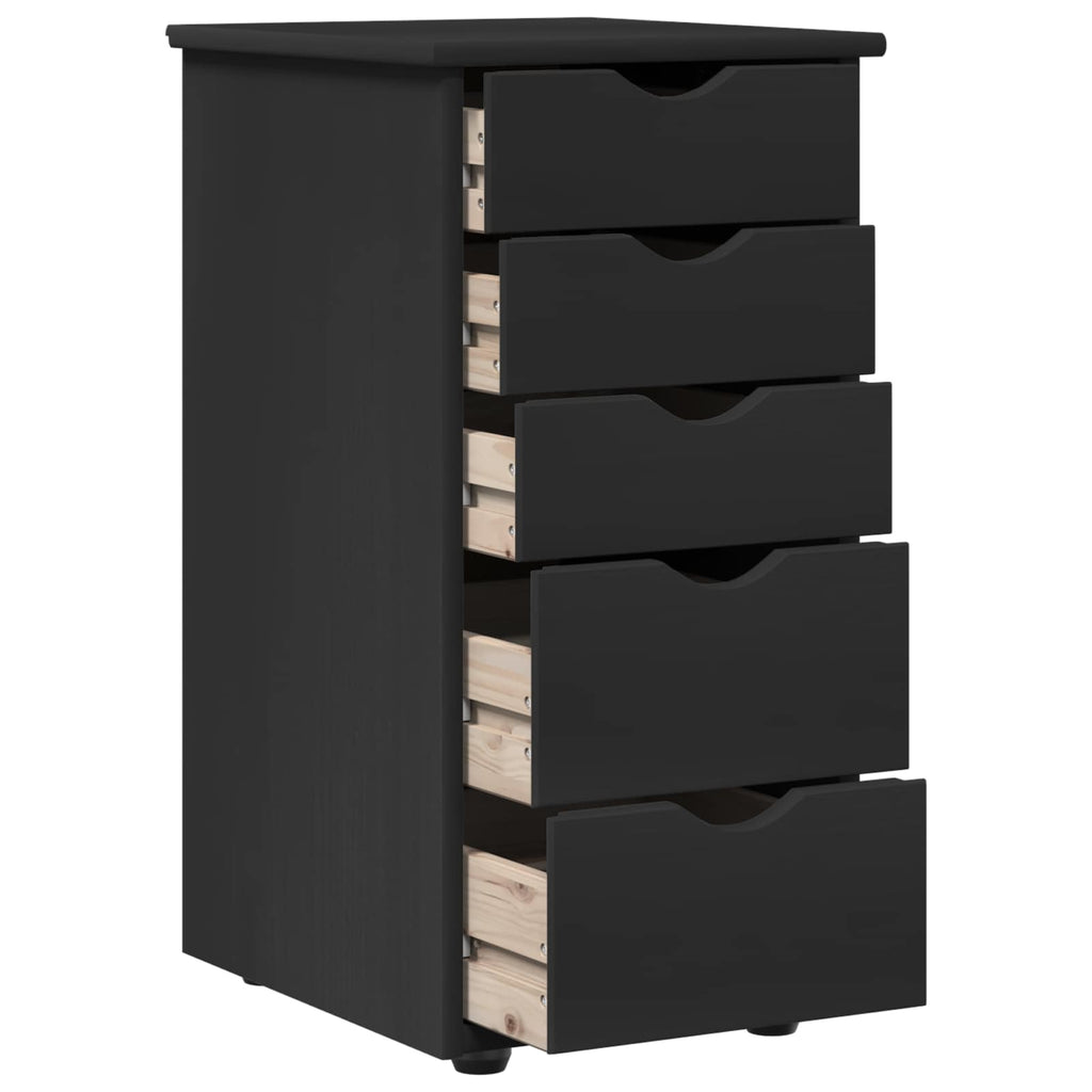 Armadietto Nero 34 x 39 x 61,5 cm Legno di Pino Massello