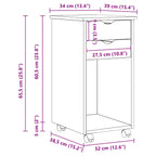 Mobile con Ruote Bianco 34 x 39 x 65,5 cm