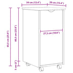 Mobile con Ruote con ruota Bianco 34 x 39 x 65,5 cm