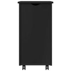 Mobile con Ruote Nero 34 x 39 x 65,5 cm Legno di Pino Massello