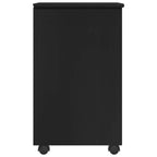 Mobile con Ruote Nero 34 x 39 x 65,5 cm Legno di Pino Massello