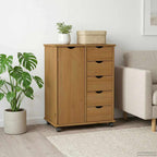 Mobile con Ruote con ruota Marrone miele 63,5 x 39 x 79 cm