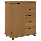 Mobile con Ruote con ruota Marrone miele 63,5 x 39 x 79 cm