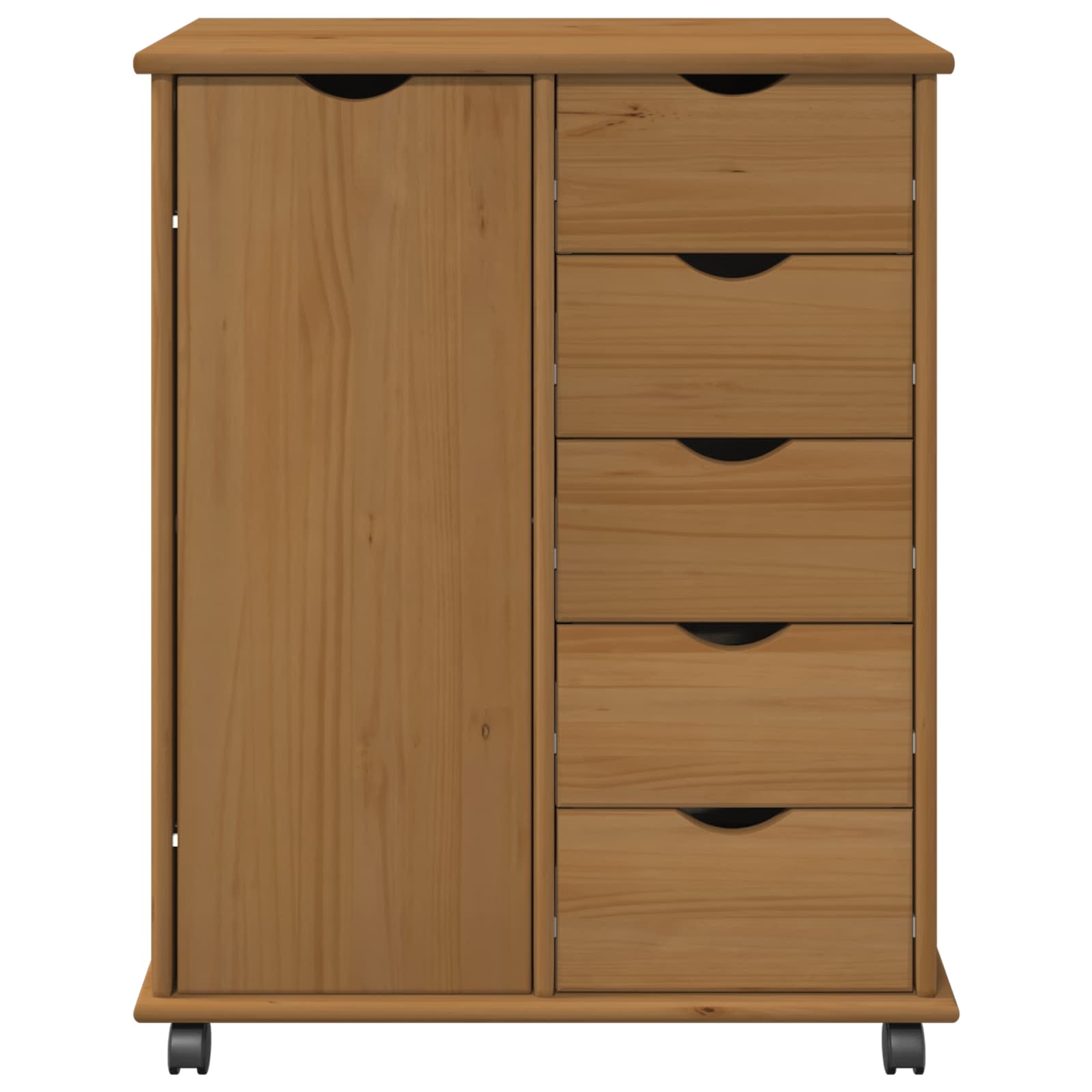 Mobile con Ruote con ruota Marrone miele 63,5 x 39 x 79 cm