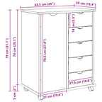 Mobile con Ruote con ruota Grigio 63,5 x 39 x 79 cm