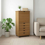 Mobile con Ruote con ruota Marrone miele 53 x 39 x 103 cm