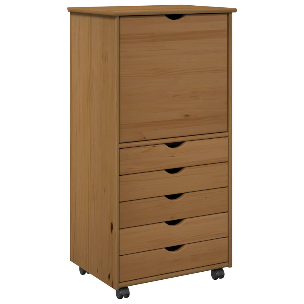 Mobile con Ruote con ruota Marrone miele 53 x 39 x 103 cm
