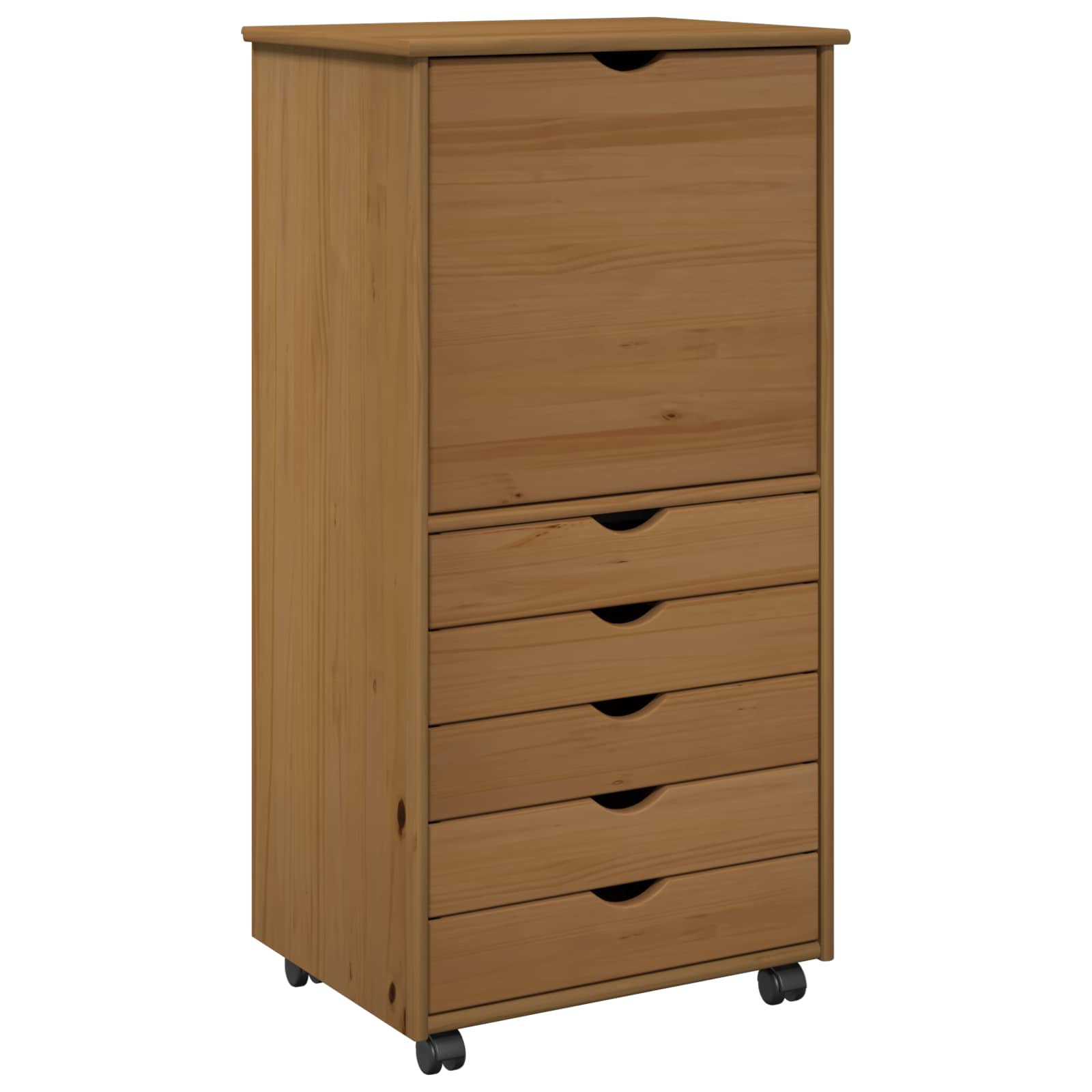 Mobile con Ruote con ruota Marrone miele 53 x 39 x 103 cm