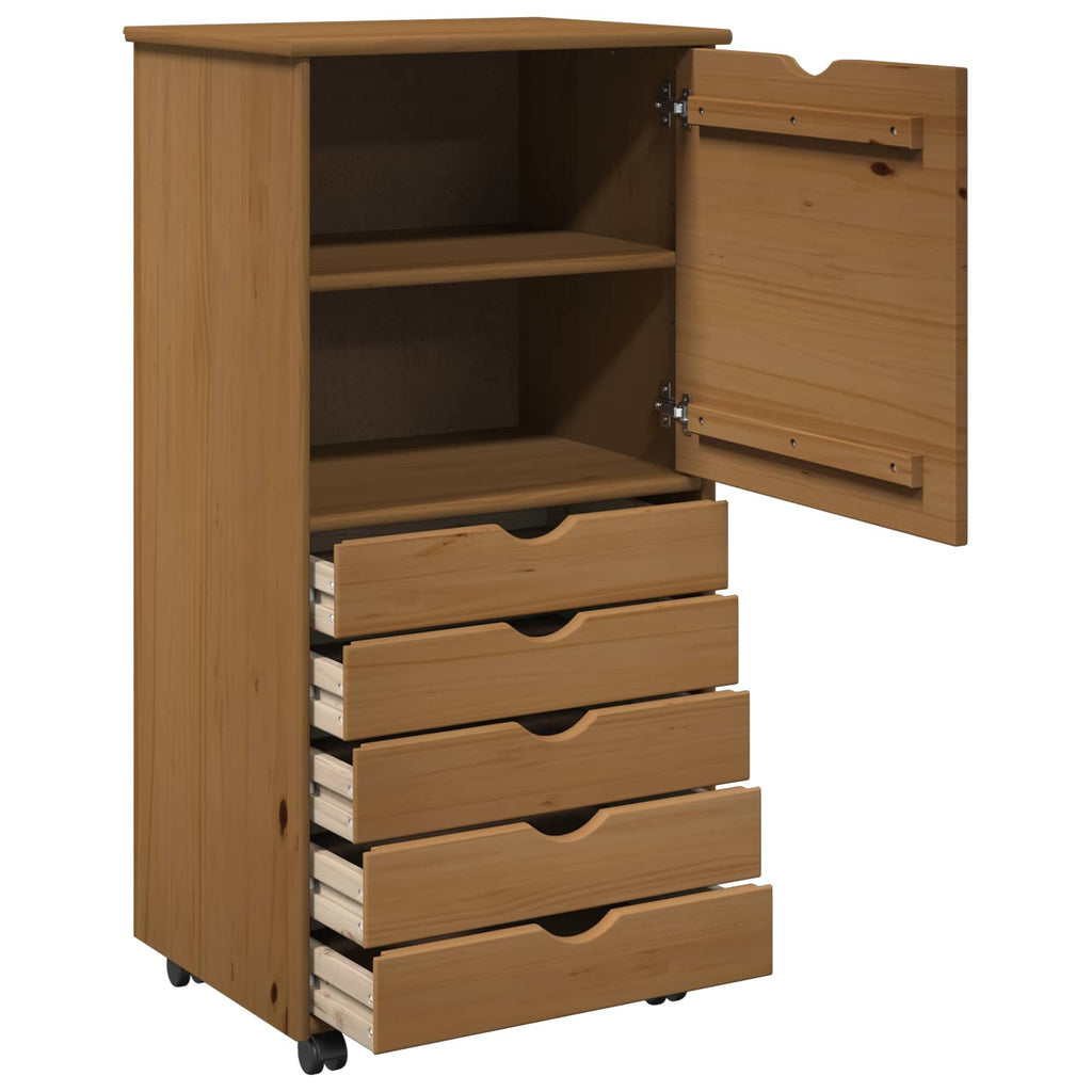 Mobile con Ruote con ruota Marrone miele 53 x 39 x 103 cm