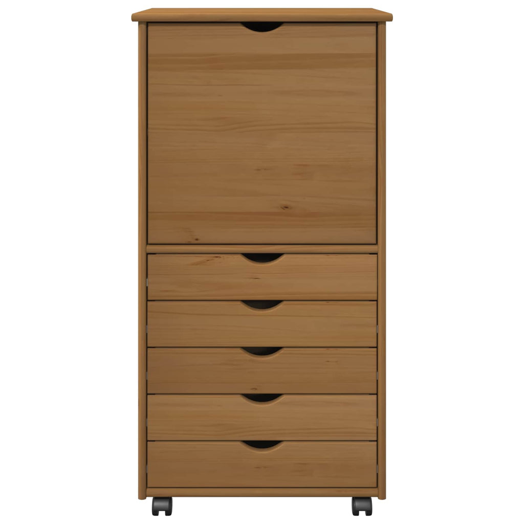 Mobile con Ruote con ruota Marrone miele 53 x 39 x 103 cm