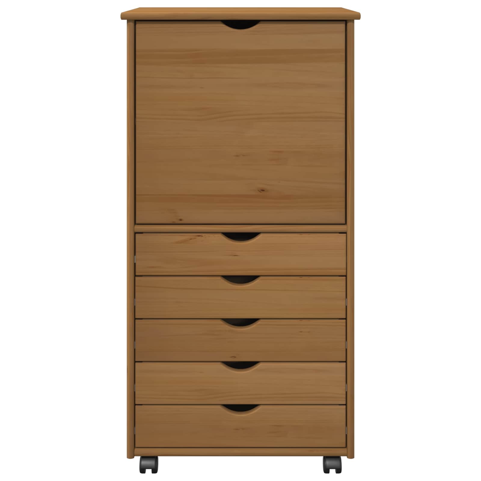 Mobile con Ruote con ruota Marrone miele 53 x 39 x 103 cm