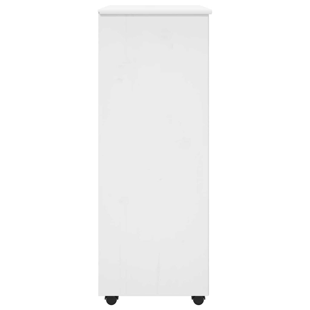 Mobile con Ruote Bianco 53 x 39 x 103 cm Legno di Pino Massello