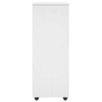 Mobile con Ruote Bianco 53 x 39 x 103 cm Legno di Pino Massello