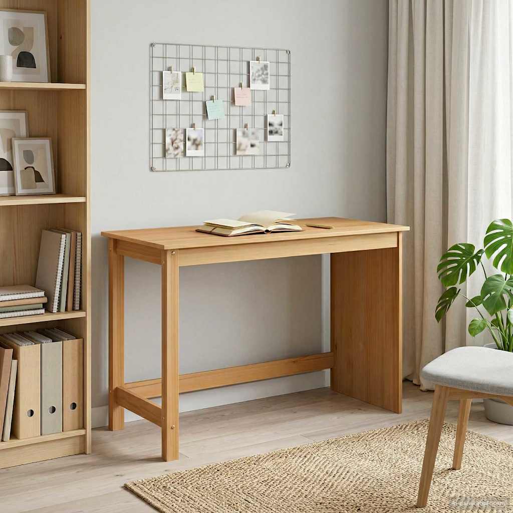 Scrivania Marrone miele 112 x 50 x 75 cm Legno di Pino Massello