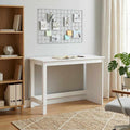 Scrivania Bianco 112 x 50 x 75 cm Legno di Pino Massello