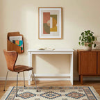Scrivania Bianco 112 x 50 x 75 cm Legno di Pino Massello