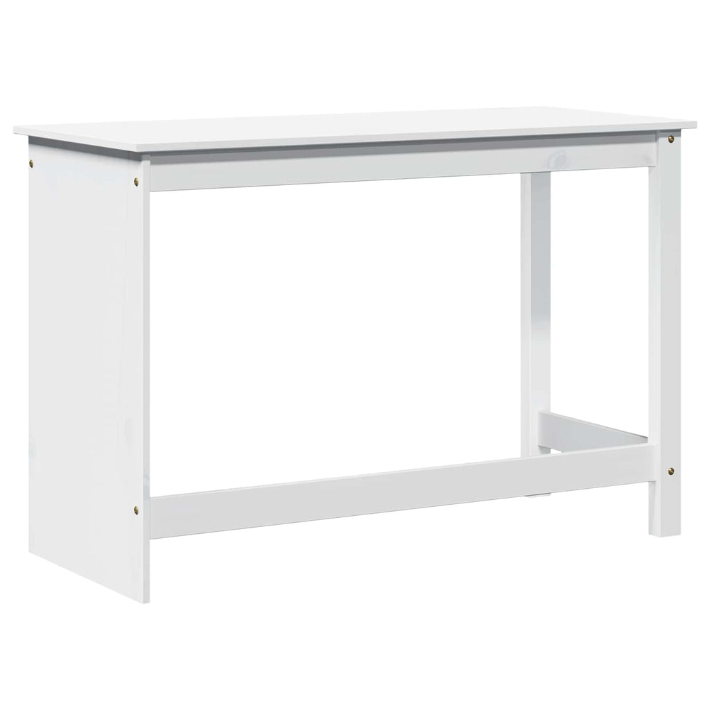 Scrivania Bianco 112 x 50 x 75 cm Legno di Pino Massello