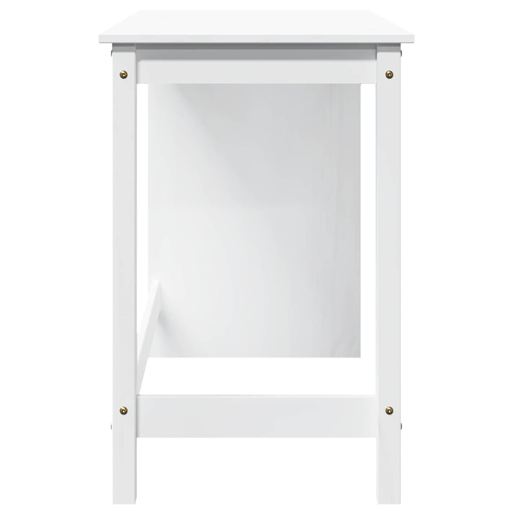 Scrivania Bianco 112 x 50 x 75 cm Legno di Pino Massello