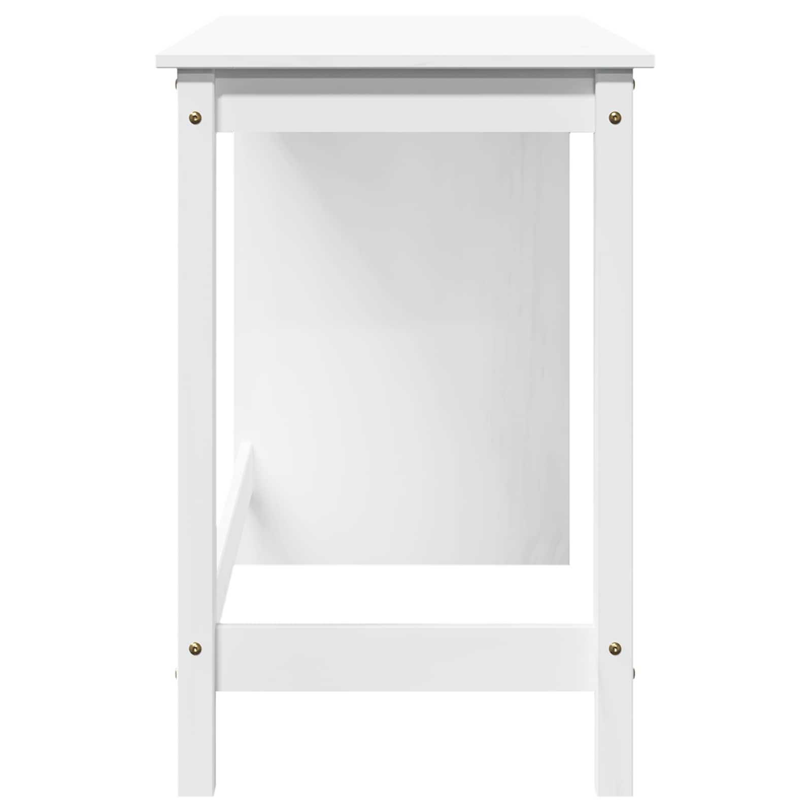 Scrivania Bianco 112 x 50 x 75 cm Legno di Pino Massello