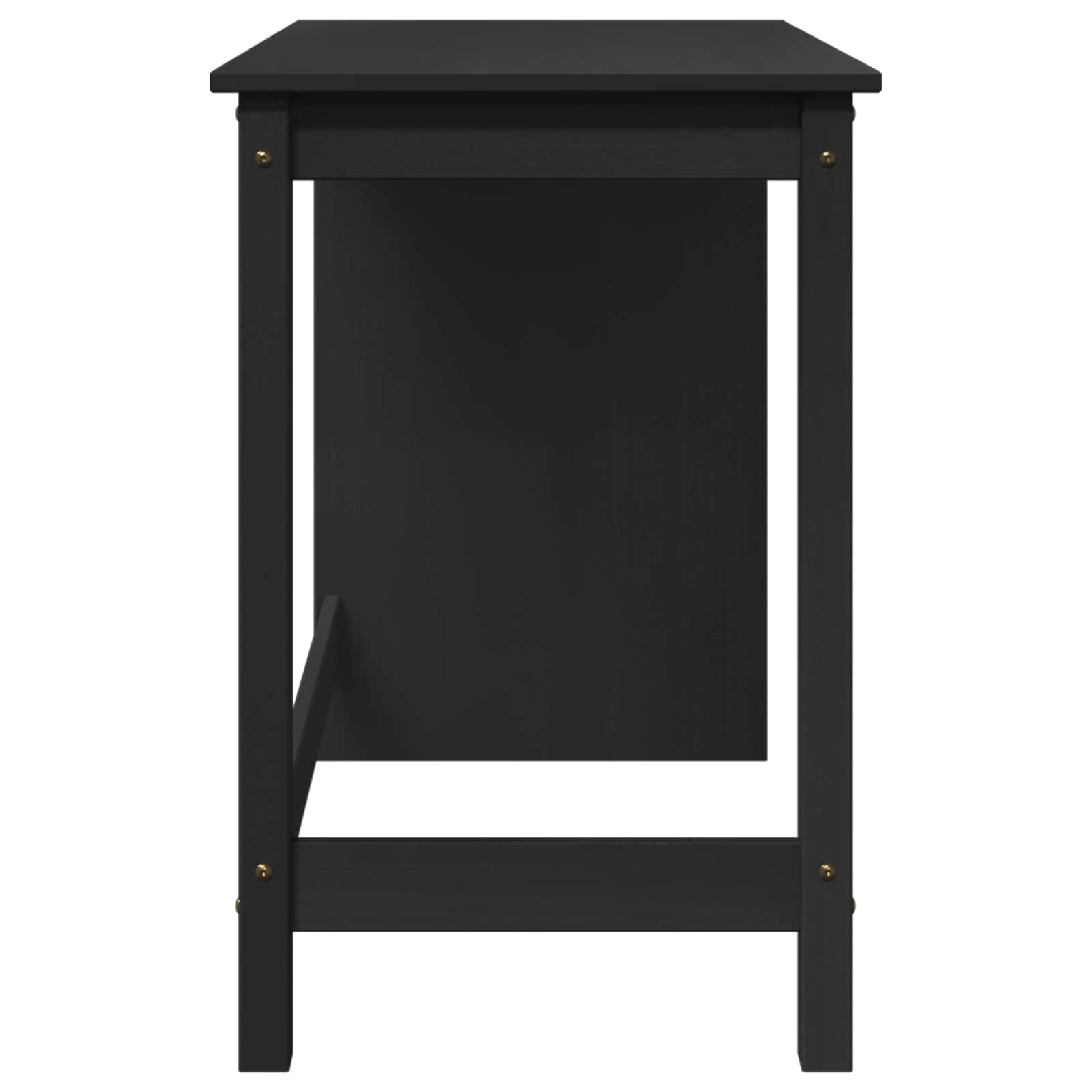 Scrivania Nero 112 x 50 x 75 cm Legno di Pino Massello