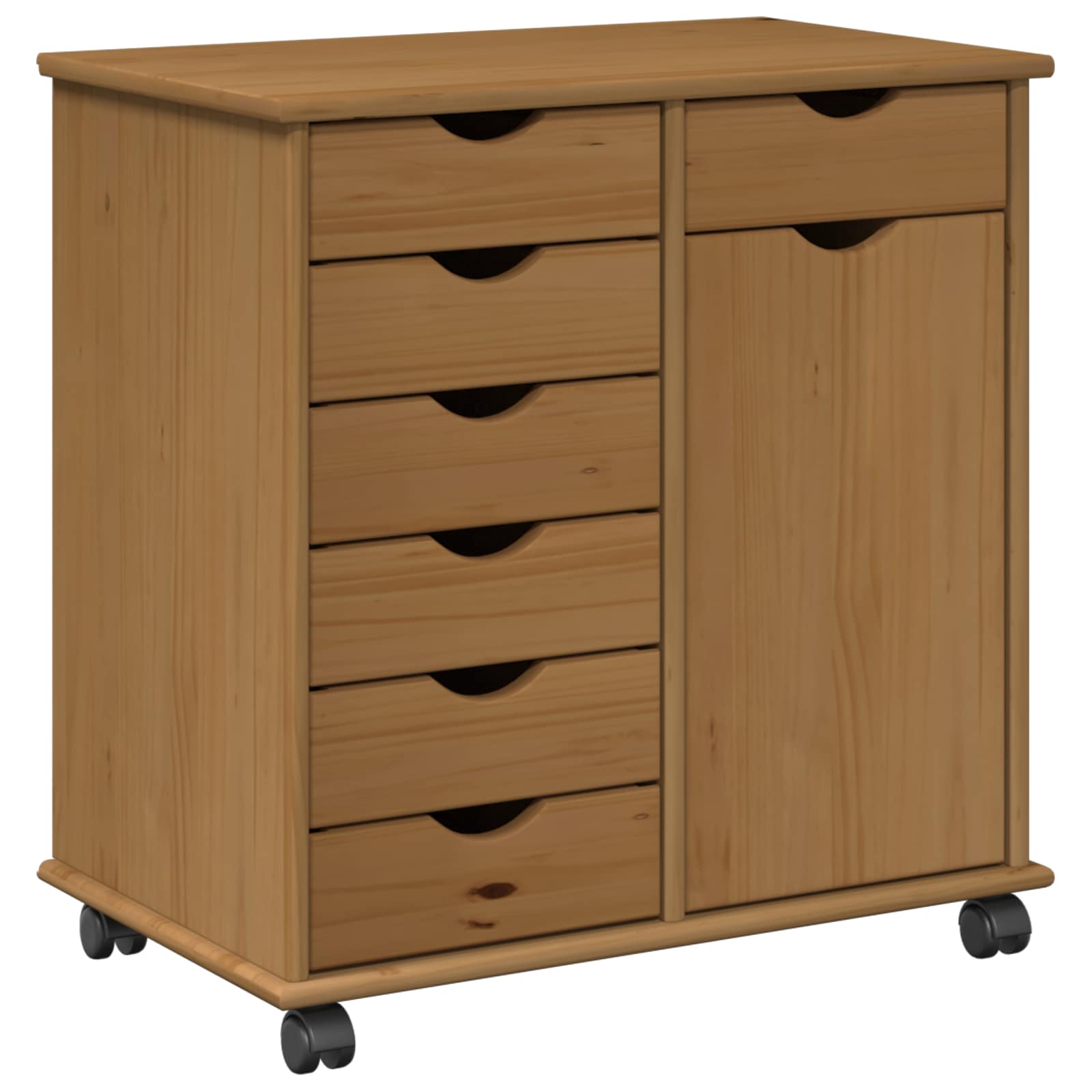 Mobile con Ruote con ruota Marrone miele 63,5 x 39 x 65,5 cm
