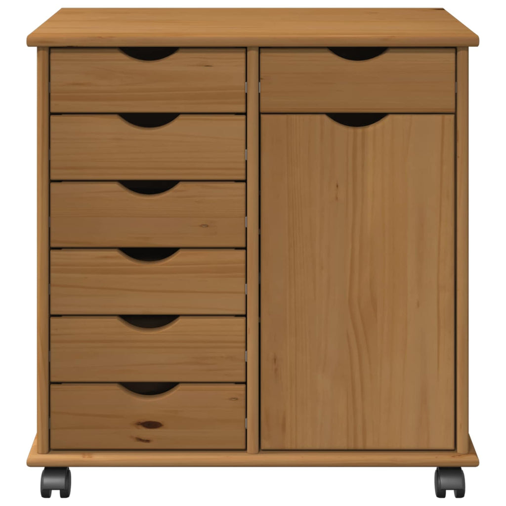 Mobile con Ruote con ruota Marrone miele 63,5 x 39 x 65,5 cm