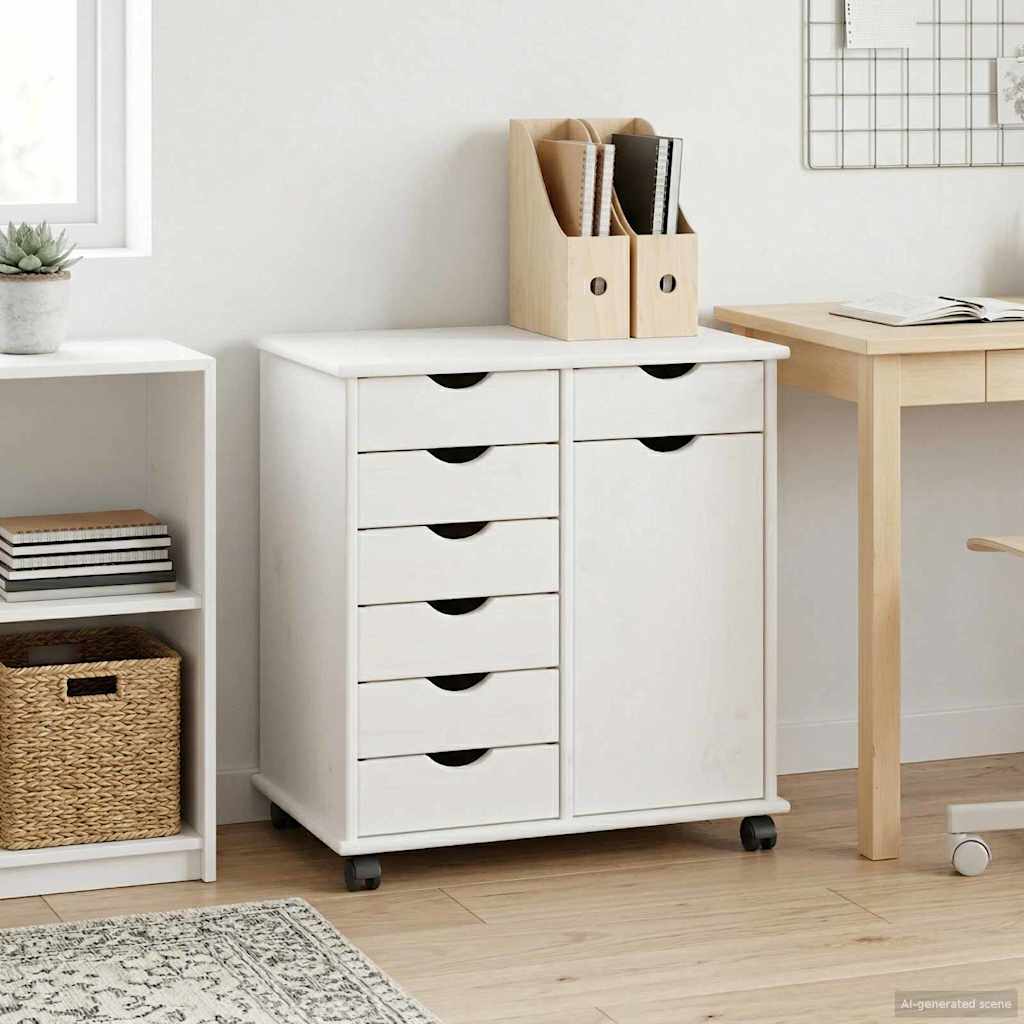 Mobile con Ruote con ruota Bianco 63,5 x 39 x 65,5 cm