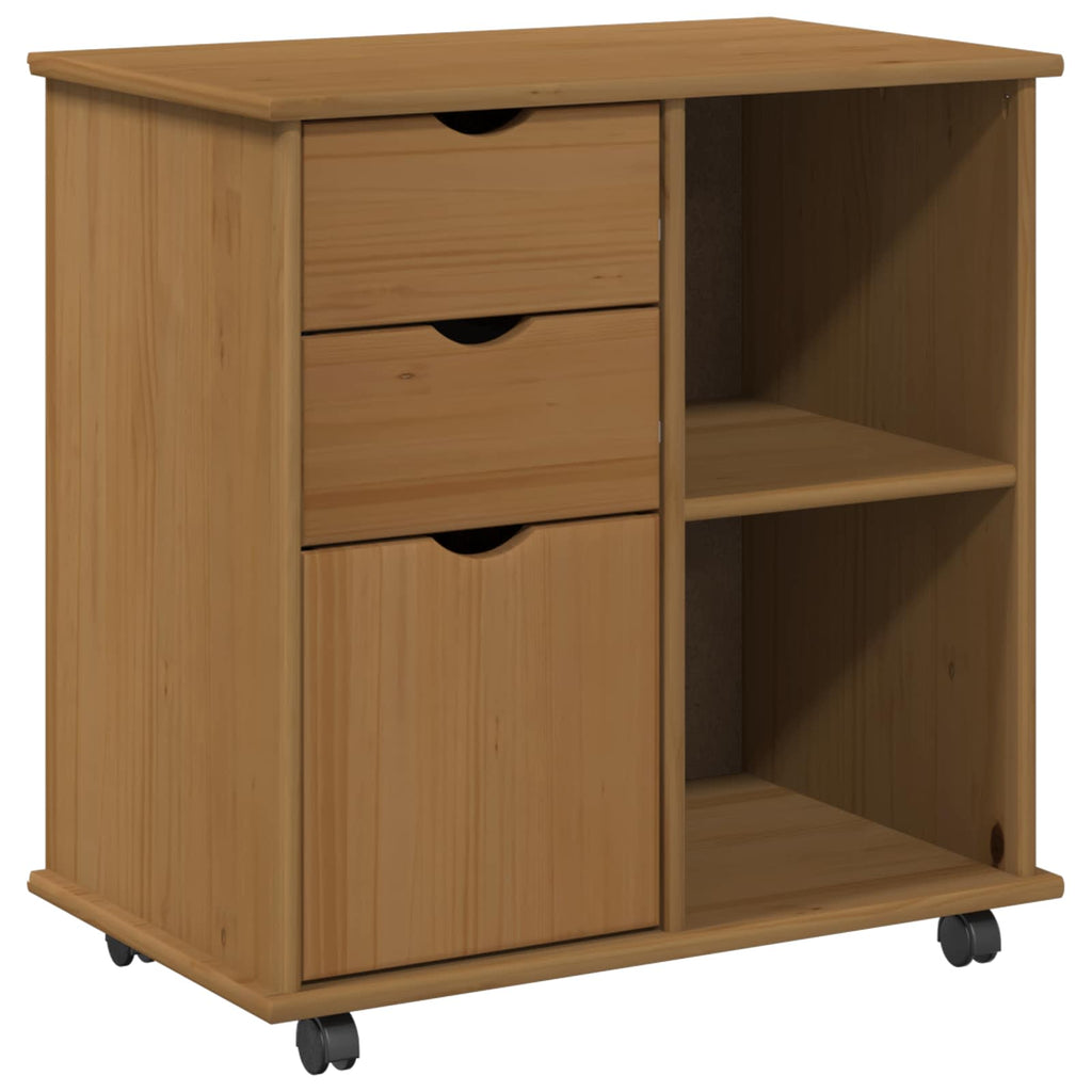 Mobile con Ruote con ruota Marrone miele 63,5 x 39 x 65,5 cm