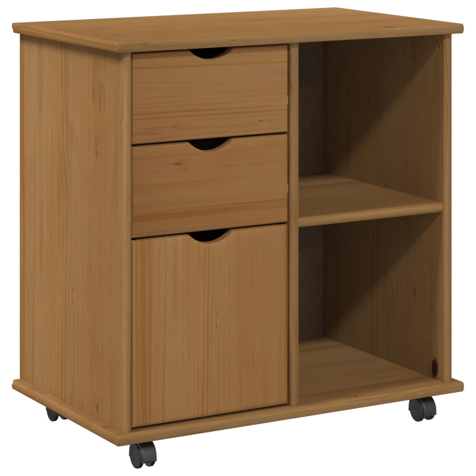 Mobile con Ruote con ruota Marrone miele 63,5 x 39 x 65,5 cm