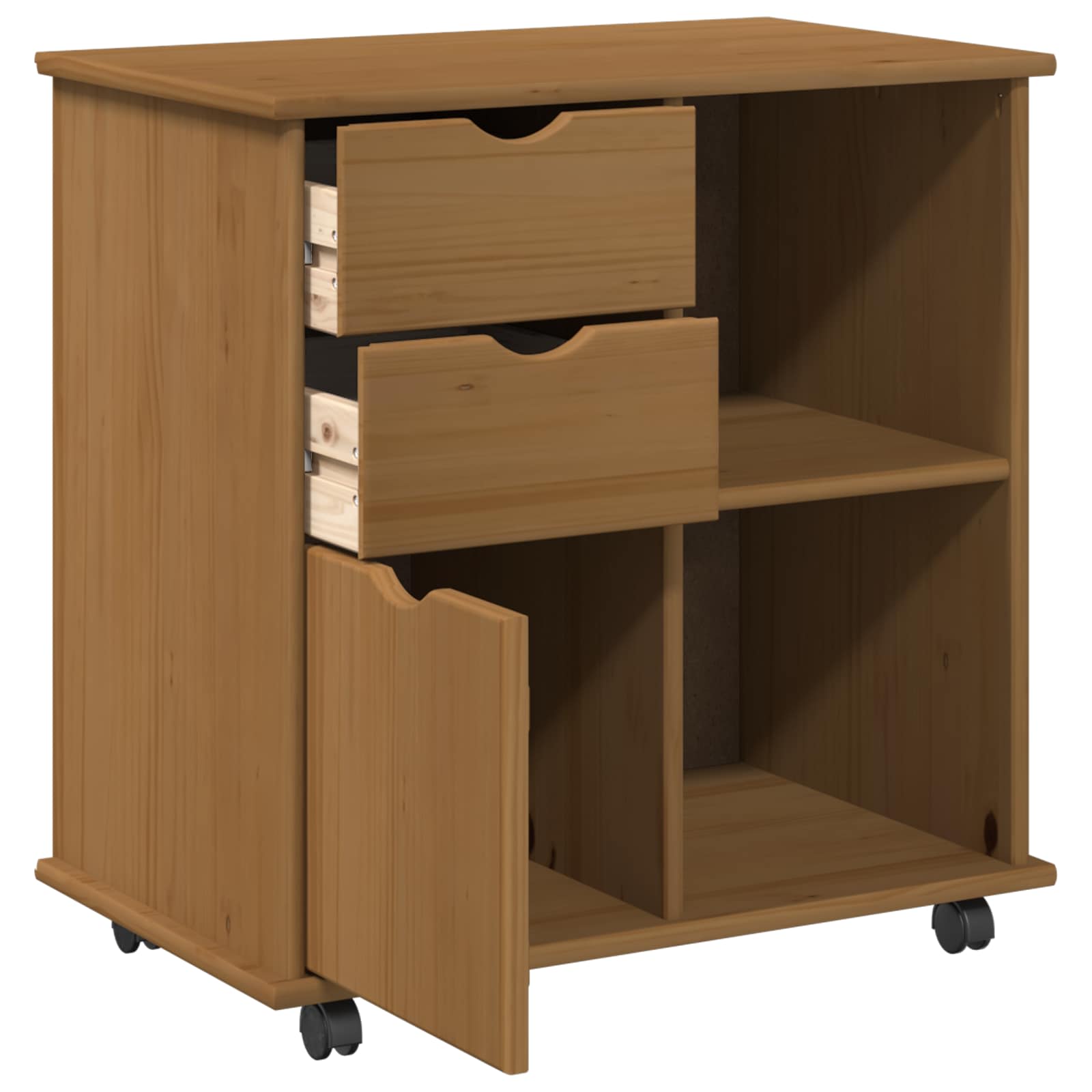 Mobile con Ruote con ruota Marrone miele 63,5 x 39 x 65,5 cm