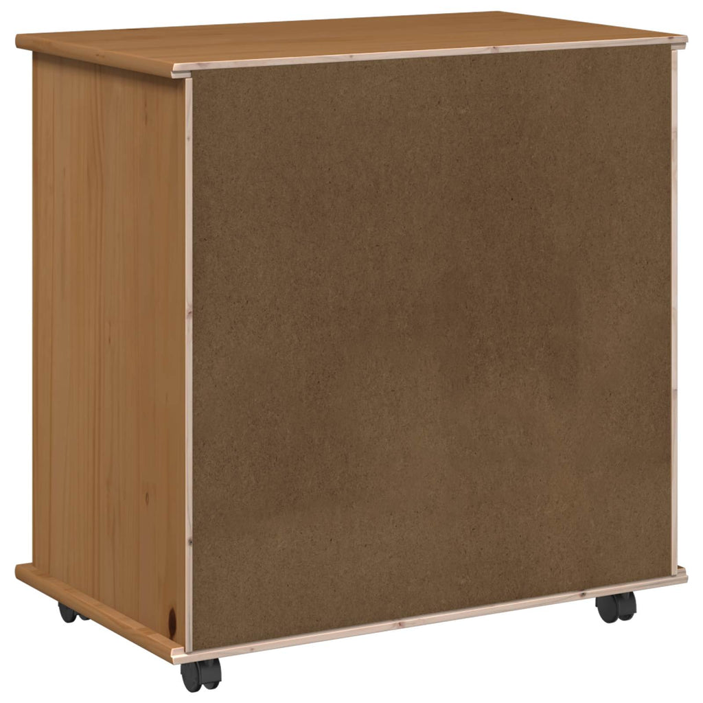 Mobile con Ruote con ruota Marrone miele 63,5 x 39 x 65,5 cm