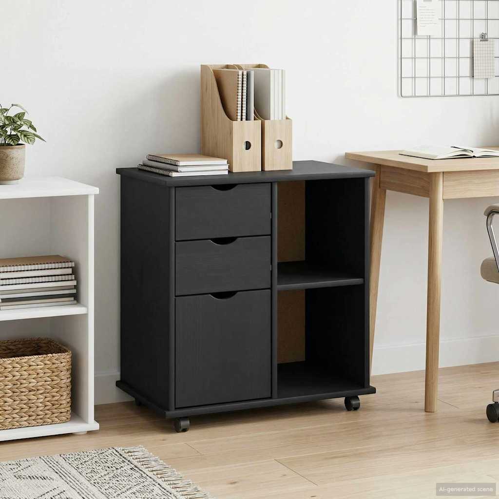 Mobile con Ruote con ruota Nero 63,5 x 39 x 65,5 cm