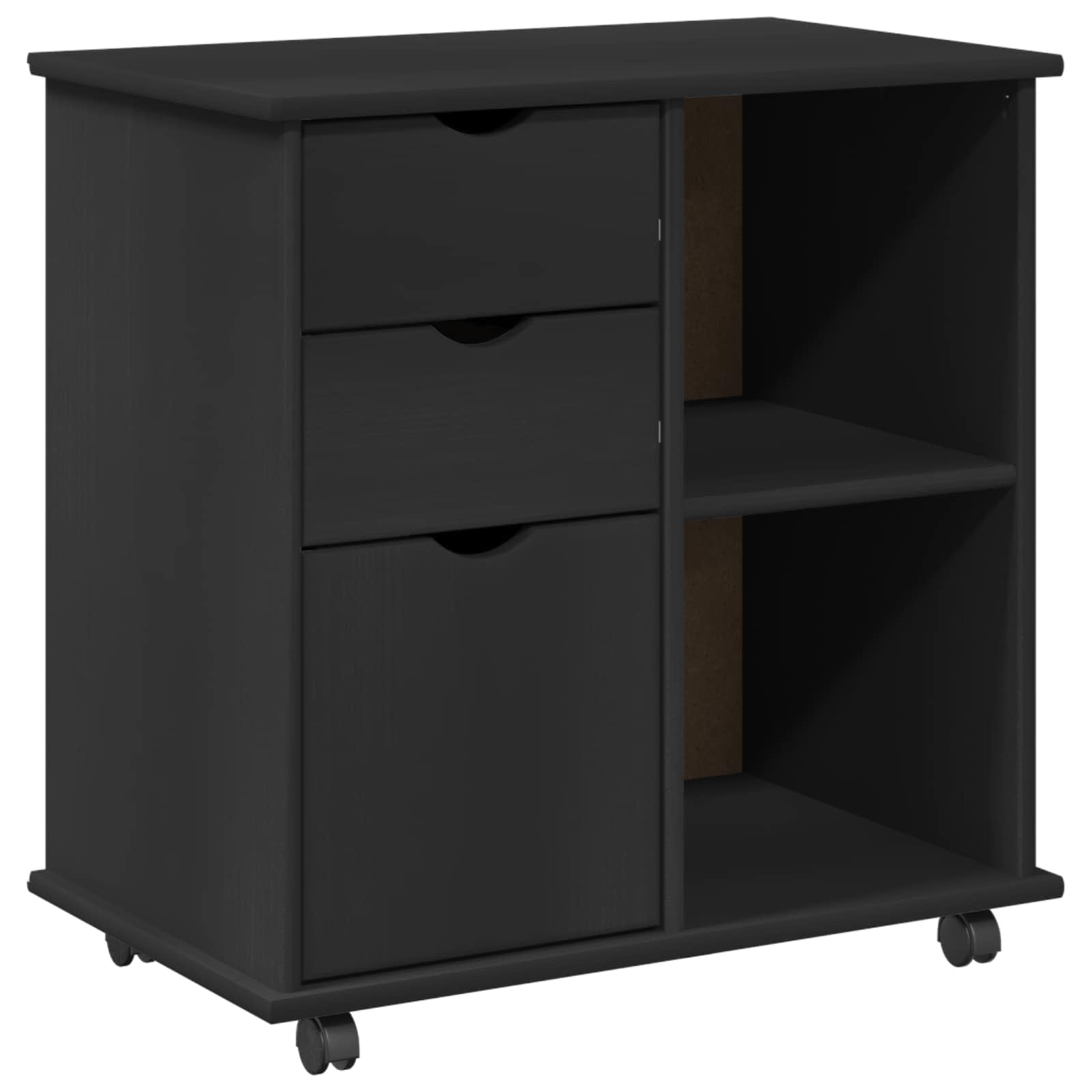 Mobile con Ruote con ruota Nero 63,5 x 39 x 65,5 cm