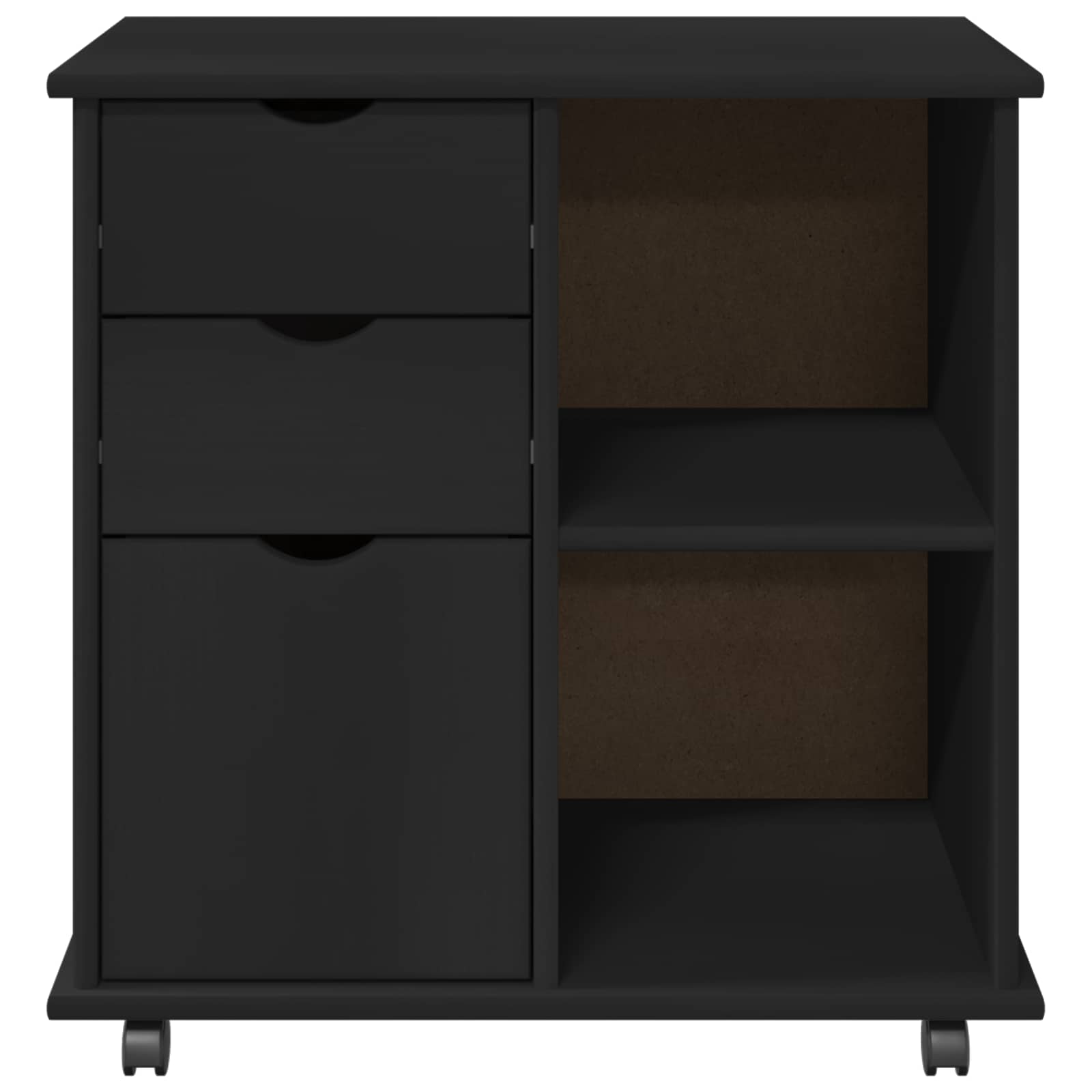 Mobile con Ruote con ruota Nero 63,5 x 39 x 65,5 cm