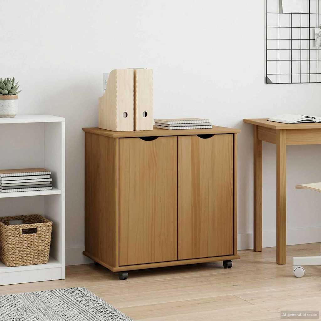 Mobile con Ruote con ruota Marrone miele 100 x 39 x 65,5 cm
