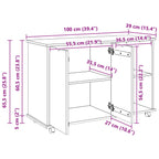 Mobile con Ruote con ruota Bianco 100 x 39 x 65,5 cm