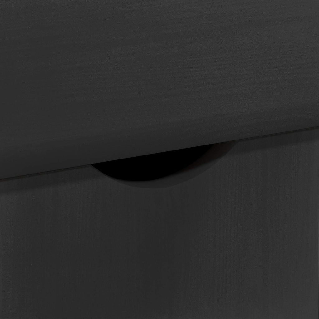 Mobile con Ruote Nero 100 x 39 x 65,5 cm Legno di Pino Massello