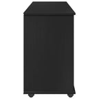 Mobile con Ruote Nero 100 x 39 x 65,5 cm Legno di Pino Massello
