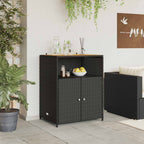 Armadietto Nero 70 x 50 x 87 cm Poliestere e Rattan Roly