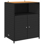 Armadietto Nero 70 x 50 x 87 cm Poliestere e Rattan Roly