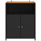 Armadietto Nero 70 x 50 x 87 cm Poliestere e Rattan Roly