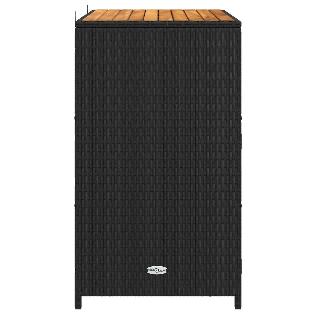 Armadietto Nero 70 x 50 x 87 cm Poliestere e Rattan Roly