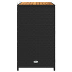 Armadietto Nero 70 x 50 x 87 cm Poliestere e Rattan Roly