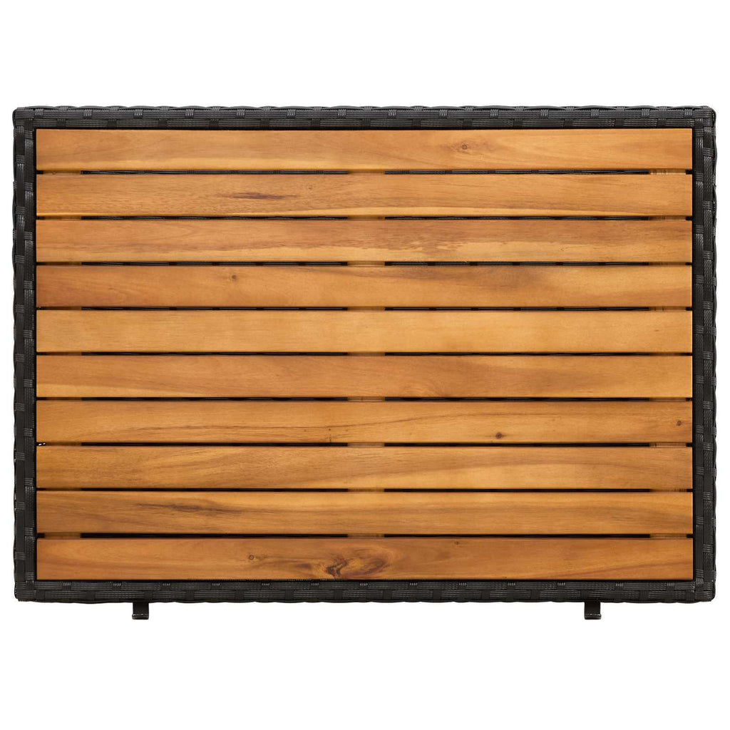 Armadietto Nero 70 x 50 x 87 cm Poliestere e Rattan Roly