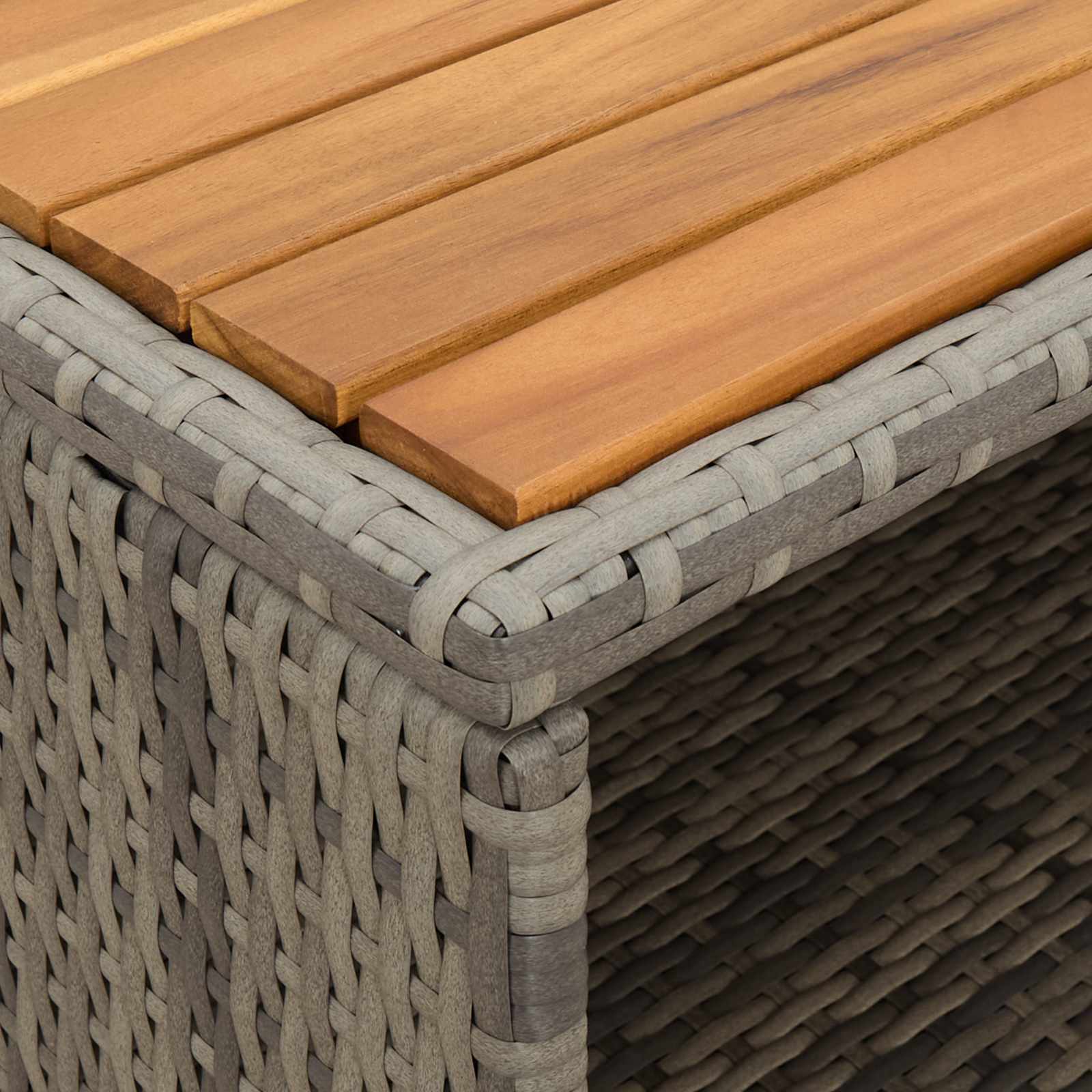 Armadietto Grigio 70 x 50 x 87 cm Poliestere e Rattan Roly